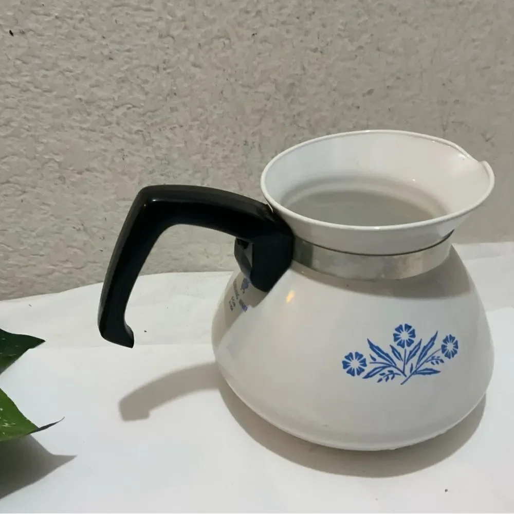 Vintage Corning Ware BLUE CORNFLOWER Tea Kettle/Coffee Pot 6 Cups no lid G16